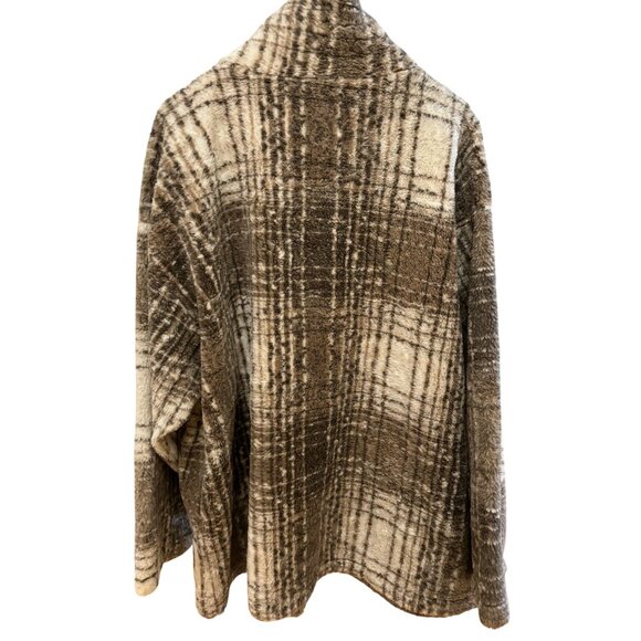 New York Style Womens Plaid Fleece Jacket Size L Made In Israel - Picture 2 of 7